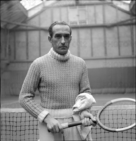 Henri Cochet, Tennis-Champion, Geneva 1945.