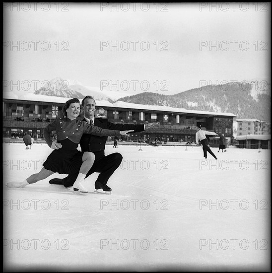 Frances Defoe and Norris Bowden in Davos 1953.