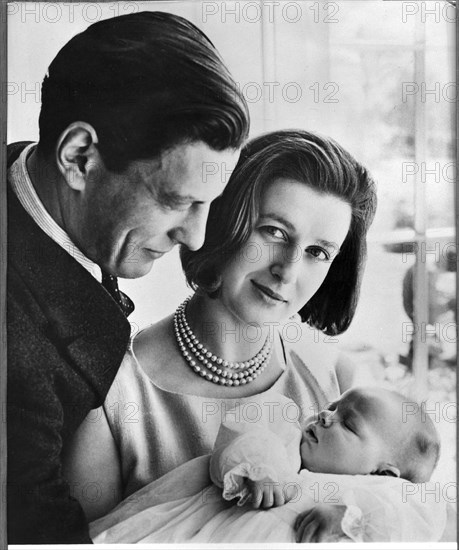 Princess Alexandra with husband Angus and baby James, 1964.