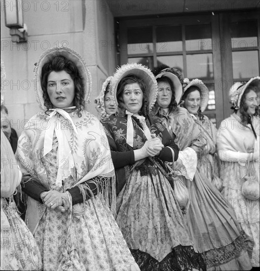 Carnival festivities in Unteraegeri, circa in 1950.