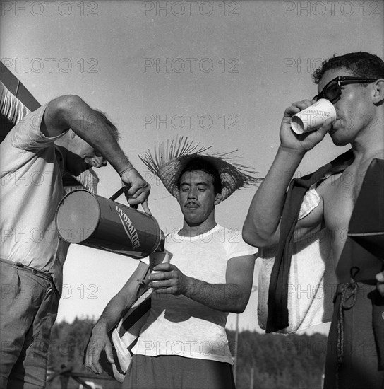 Rome 1960: Wrestler with Ovomaltine.