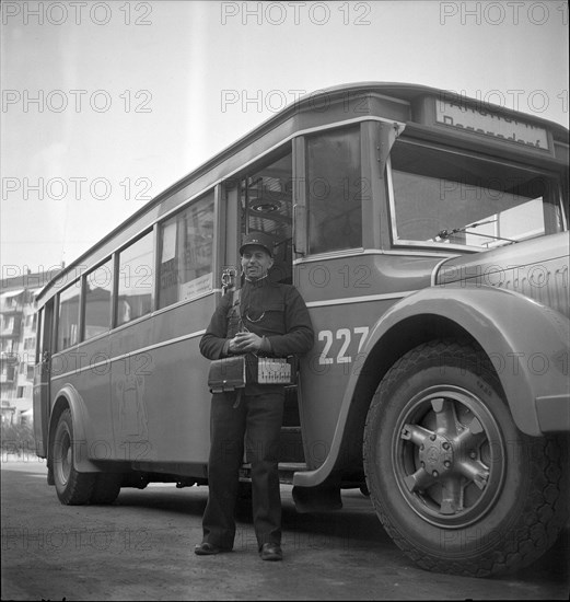 Ticket collector Gerhard Boesch 1948