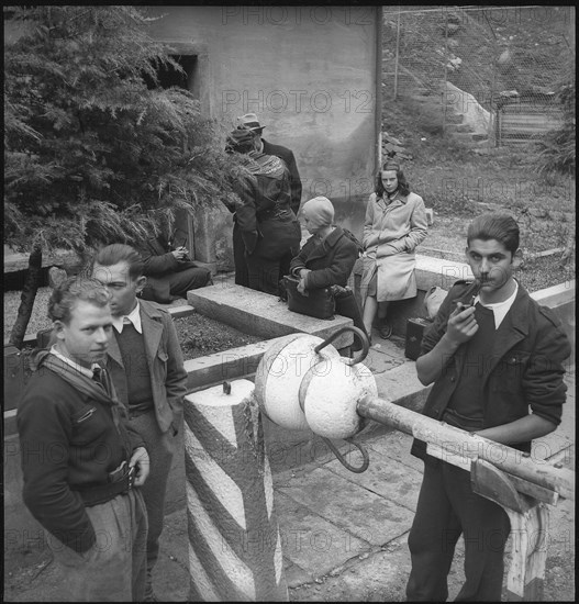 Refugees. italian-swiss border. 1944