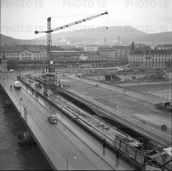 New bridge under construction; 1951.