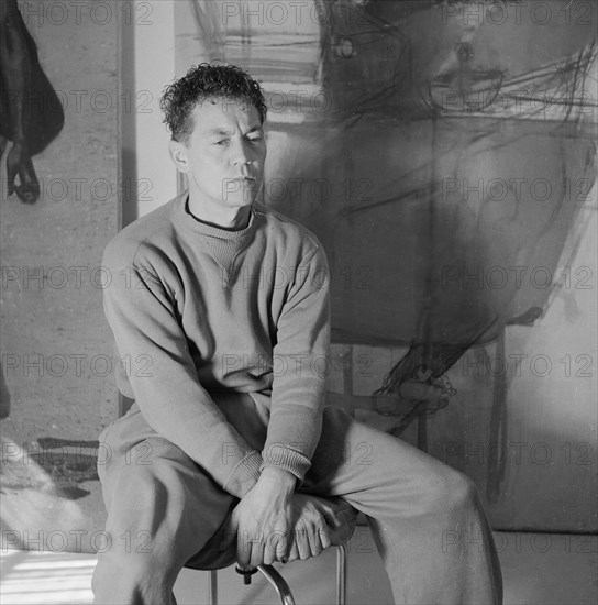 Hans Erni in his studio ca. 1955.