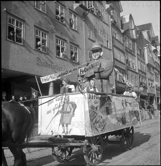 Carnival procession in Altstaetten, 1947