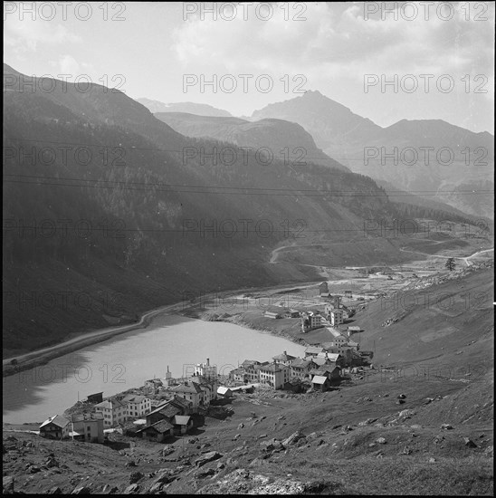 Marmorera before flooding around 1953.