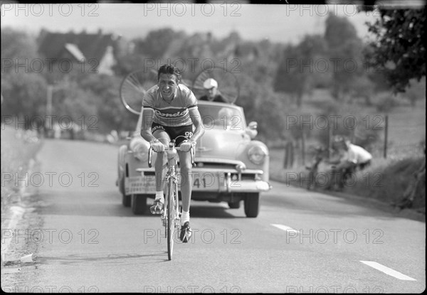 Carlo Clerici, racing cyclist, around 1954 .