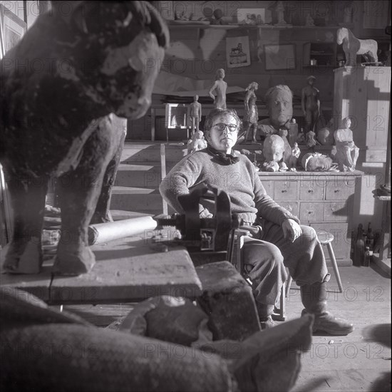 Hans Jakob Meyer in his studio.