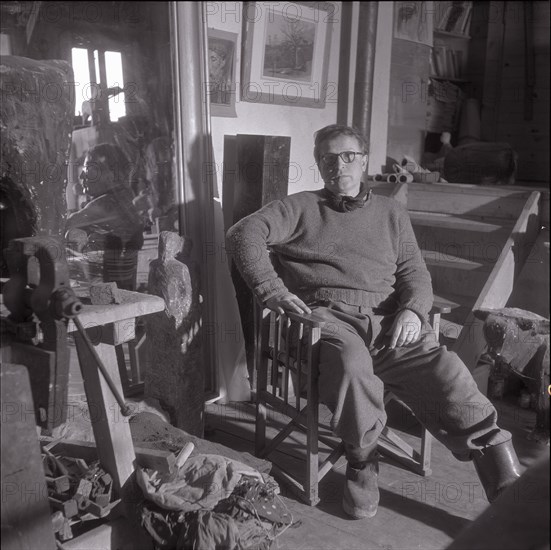 Hans Jakob Meyer in his studio.