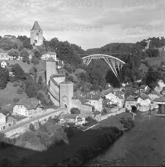 Gottéron bridge under construction; 1959.