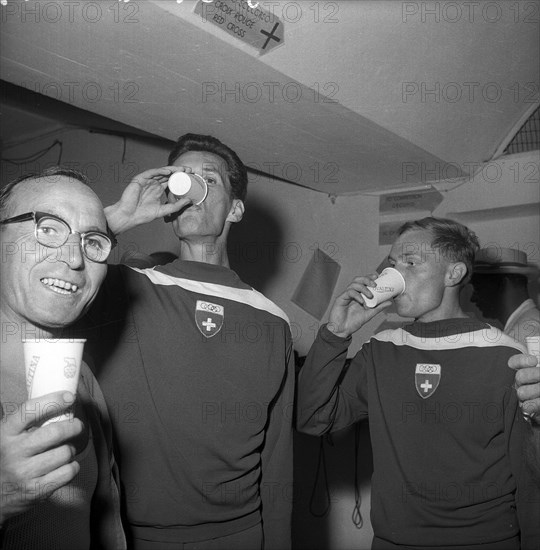 Rome 1960: Swiss athletes with Ovomaltine.