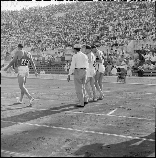 Rome 1960: second semi-final 400m hurdles; Howard, Matthias, Galliker.