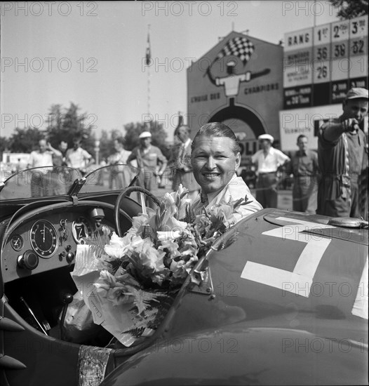 Willy P. Daetwyler, car racing driver around 1957.