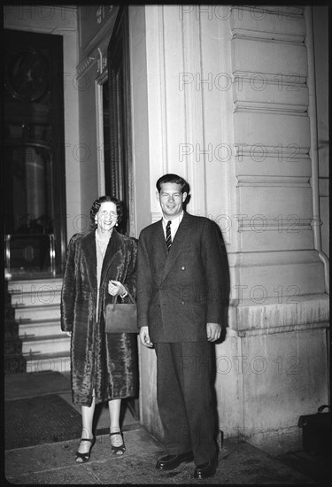 King Michael of Romania with his mother Helene in Geneva, 1947.