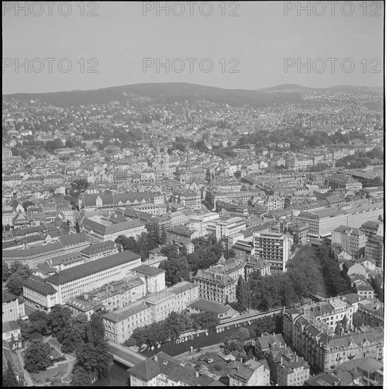 Zurich city, Zurichberg and Hottingen 1955.