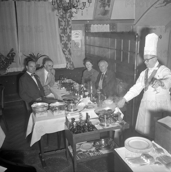 guests, tourists in a Zurich restaurant.