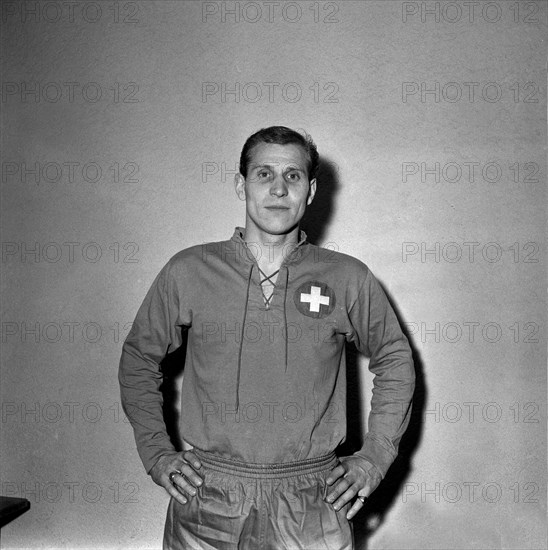 Football player Maurice Meylan, around 1957.