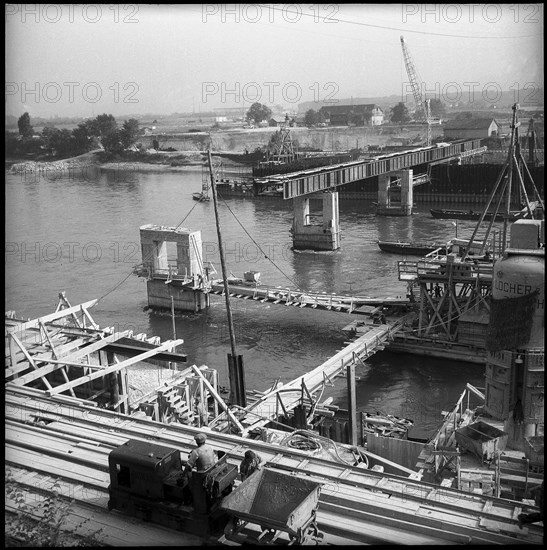 Birsfelden power station under construction 1951.