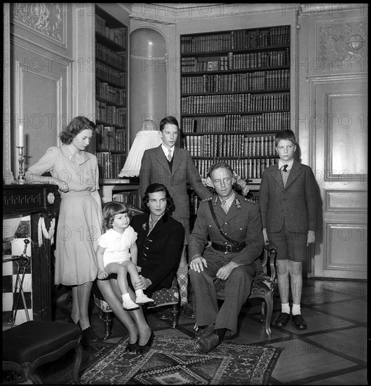 King Leopold of Belgium with his family in Switzerland, 1945.