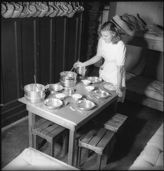 After World War 2: simple living equipment in a box .