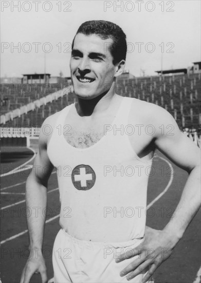 Rene Weber, winner of the 400m; Brussels 1957.