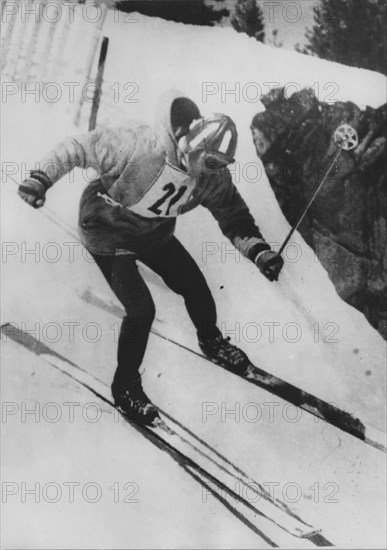 Olympic Games Squaw Valley 1960: Roger Staub training.