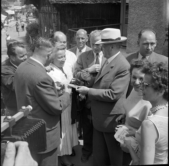 German Federal Chancellor Adenauer in Mürren 1955.