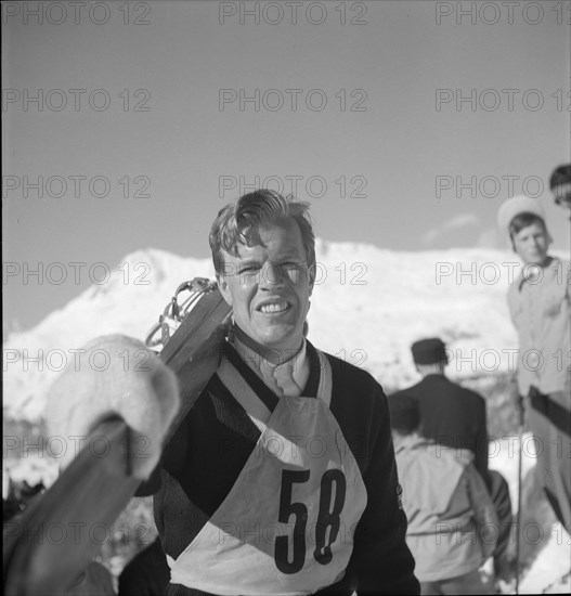 Ski jumper Asbjorn Ruud, St. Moritz ca. 1947 .