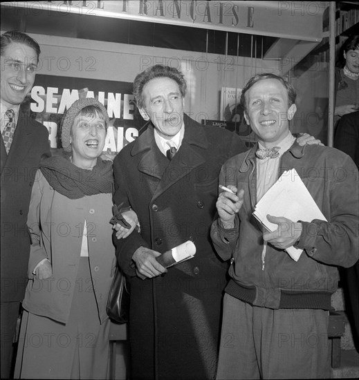 Jean Cocteau, french actor, in Zurich 1950 .