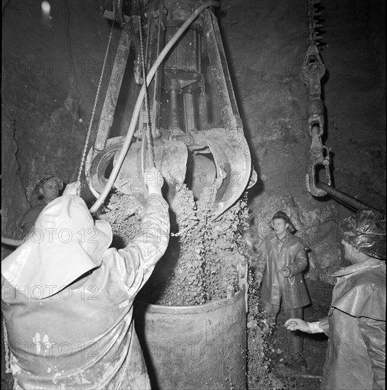 Great Sankt Bernhard tunnel under construction, 1960.