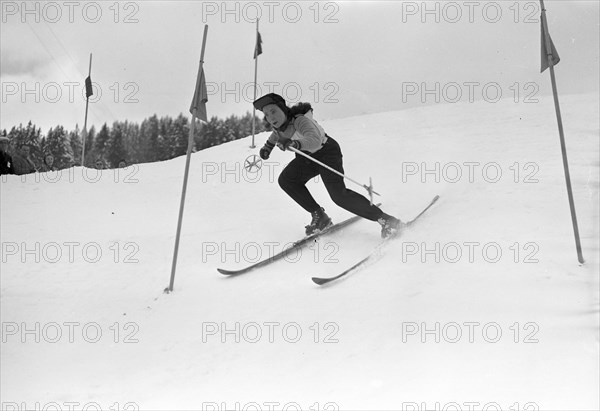 Ladies slalom in Gstaad 1944: Margot Odermatt