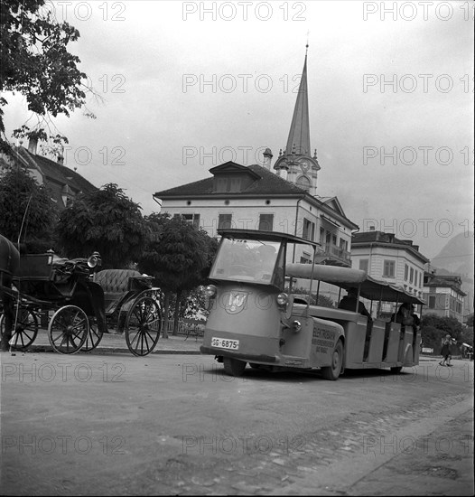 Electric train tourist office Bad Ragaz 1946