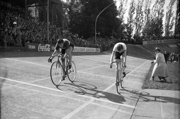 Swiss Track Race Championship, Zürich, 1949: Plattner, von Büren.