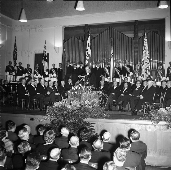 Ludwig Erhard, honorary doctor at commercial college St. Gallen 1962.