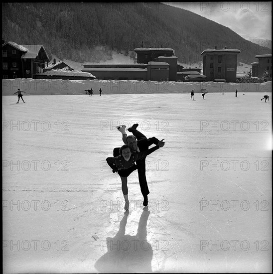 Frances Defoe and Norris Bowden in Davos 1953.