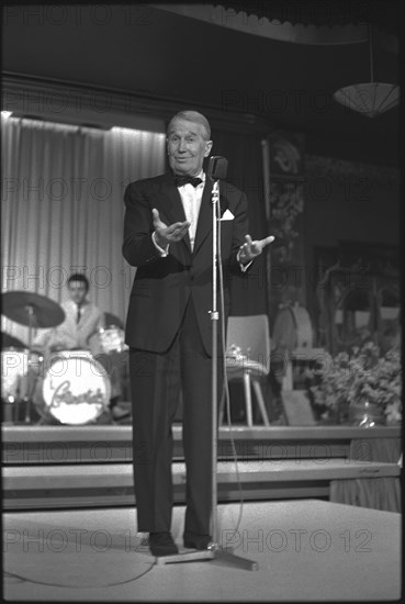 Maurice Chevalier at Palace Hotel, Gstaad 1962 .