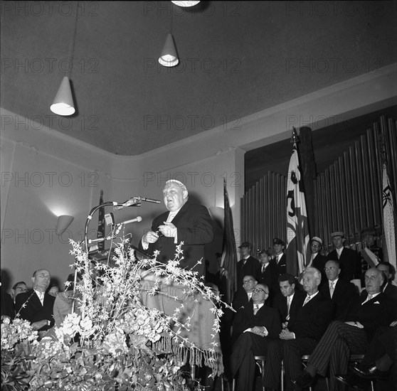 Ludwig Erhard, honorary doctor at commercial college St. Gallen 1962.