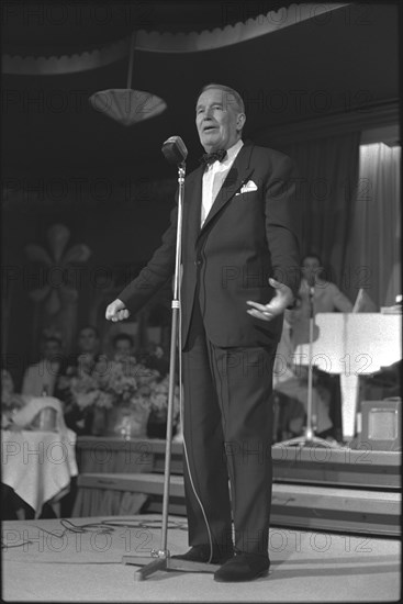 Maurice Chevalier at Palace Hotel, Gstaad 1962 .