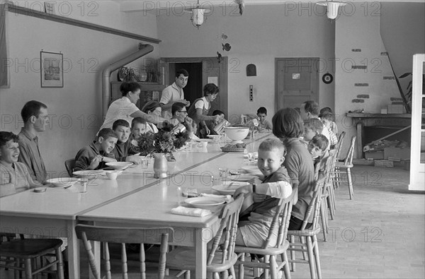 Swiss Red Cross holiday camp for haemophiliac boys in Arcegno 1964.