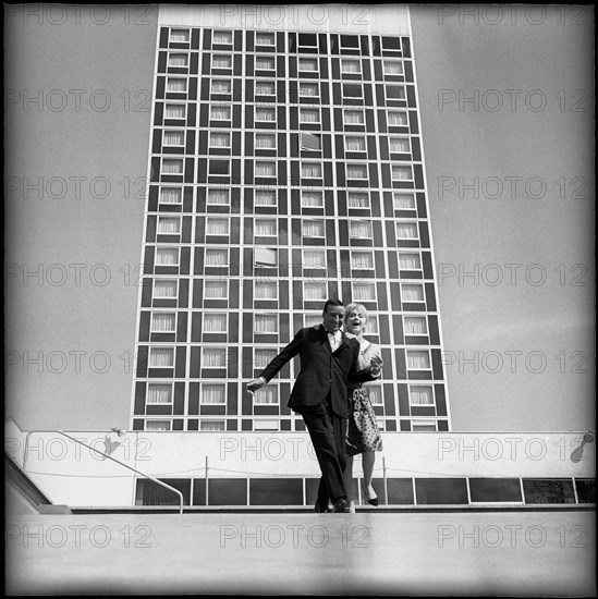 Christian Jacques with France Anglade at Hotel International in Genf, 1965.