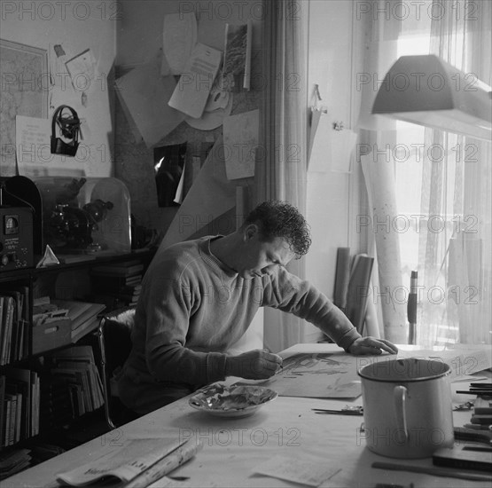 Hans Erni in his studio ca. 1955