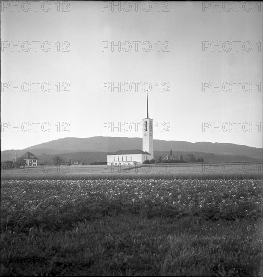 Oftringen church around 1950