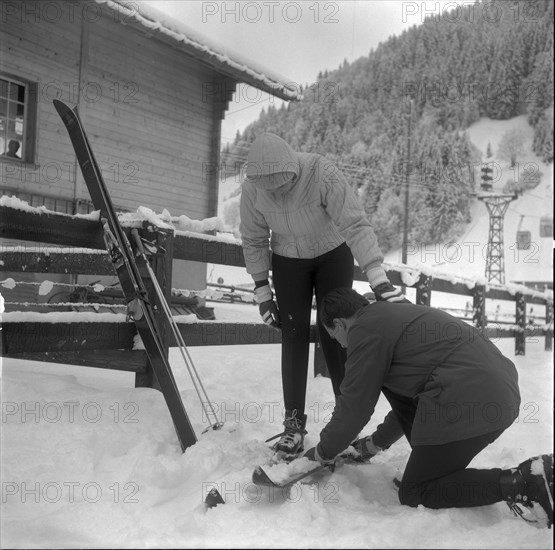 Princess Alexandra of Kent, skiing holiday in Gstaad 1961