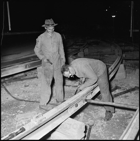 Rail works at Hauptbahnhof Zurich 1953