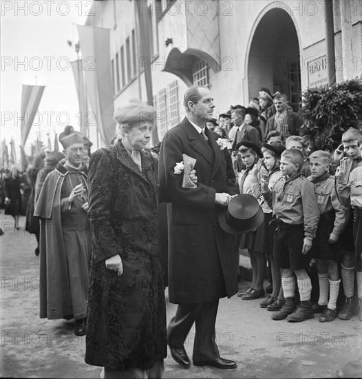 At the wedding of Prince Franz Josef II (her son) and Gina. probably accompanied by one of her sons