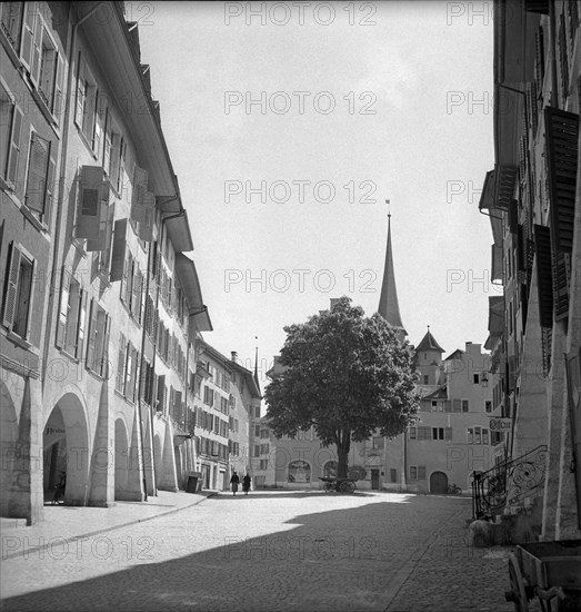 Bienne, square in the old town