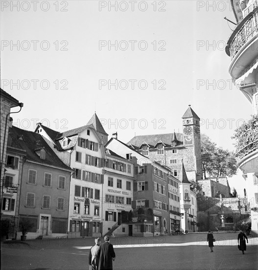 Rapperswil and its castle, around 1951