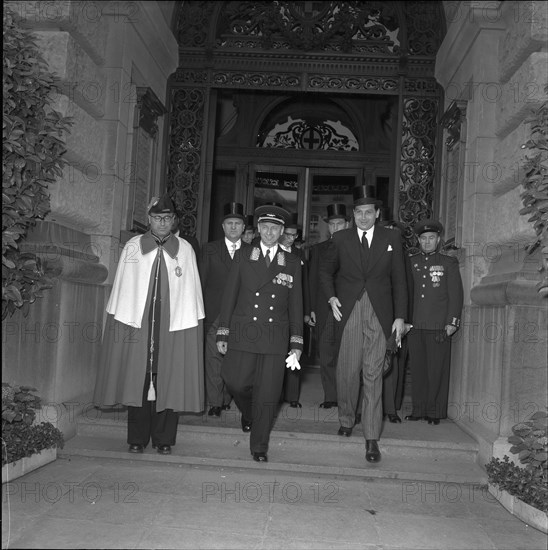 USSR ambassador Pavel Erchov (center), Berne 1955