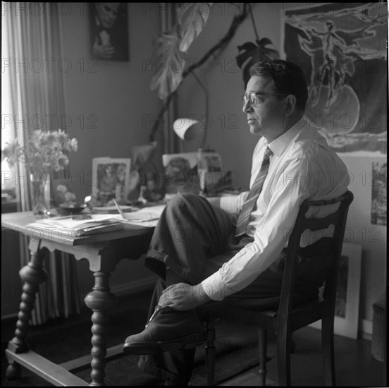 Author Albert Ehrismann at home in Zurich ca. 1960